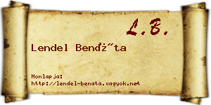 Lendel Benáta névjegykártya
